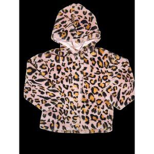 Mud Pie 12-18m NWT pink leopard print faux fur jacket coat hood brown black